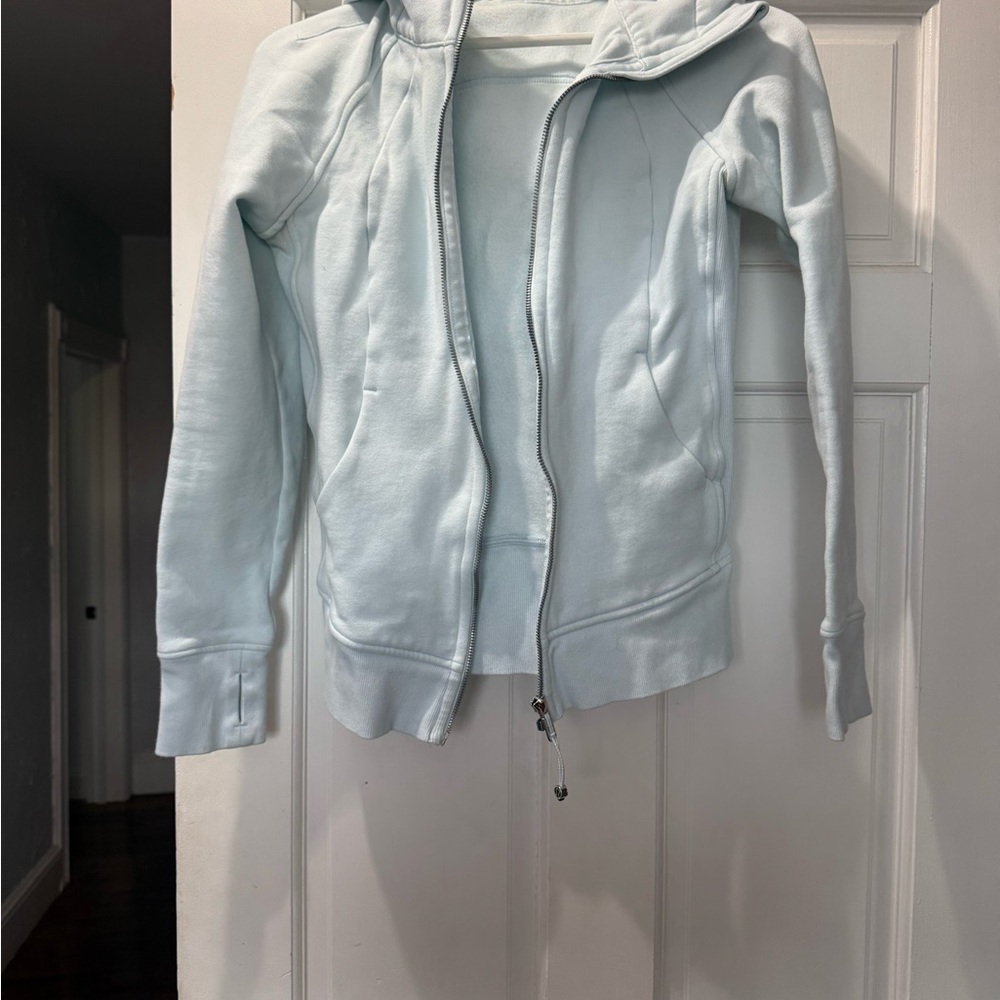 Light Blue Zip-Up Hoodie